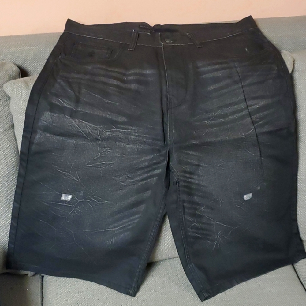 Black jeans shorts